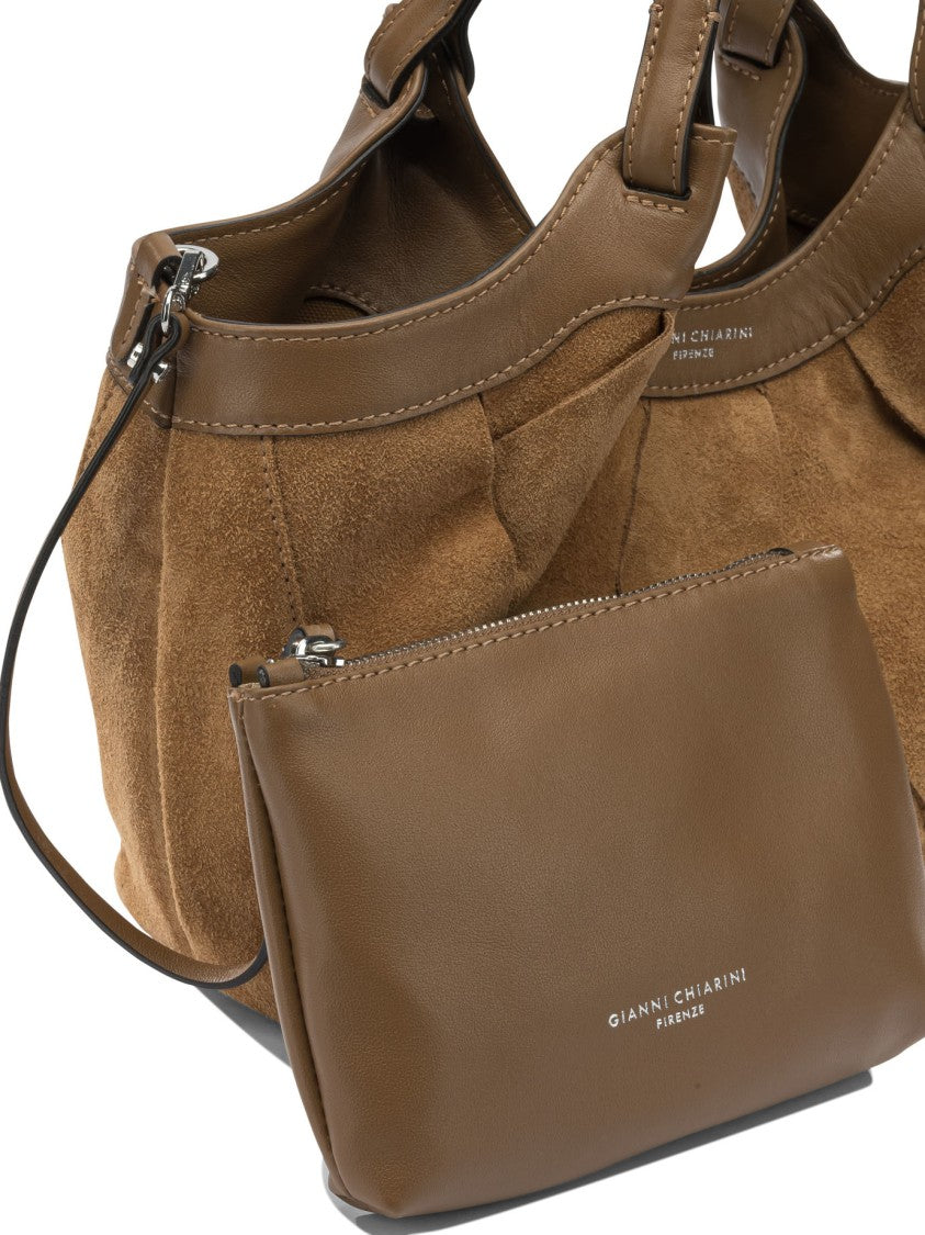 Gianni Chiarini Quilted Leather Shoulder Bag With Detachable Pouch