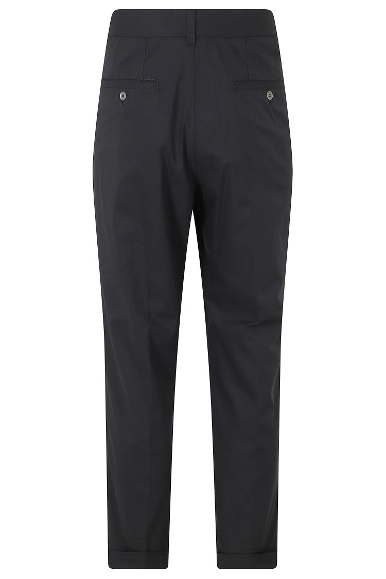 Paolo Pecora Black Flush-Pockets Cotton Slim-Leg Pants