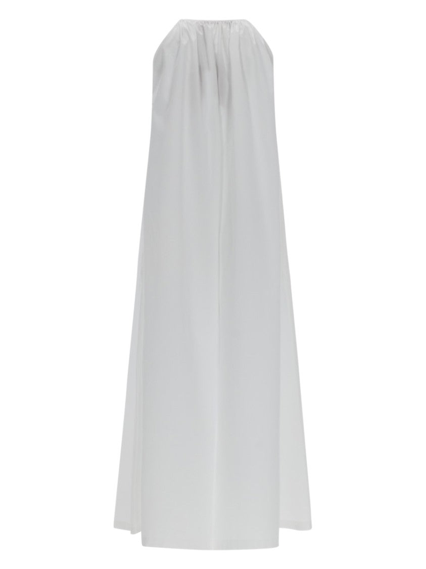 Max Mara Halter-Neck Cotton Maxi Dress With Gathered Detailing