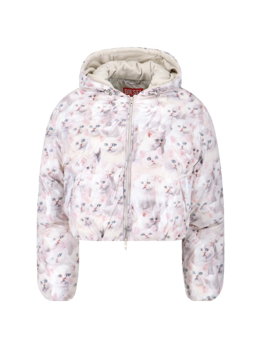 Diesel "W-Inner-R1" Short Down Jacket – Multicolor