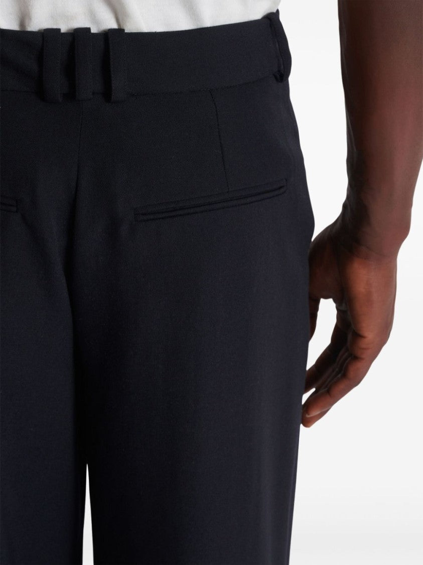 Balmain Mid-Rise Black Virgin Wool Trousers