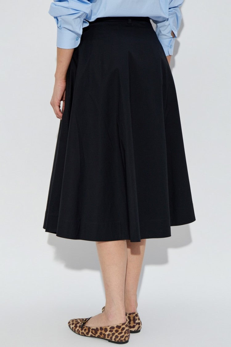 Moschino A-Line Black Skirt With Button-Down Front