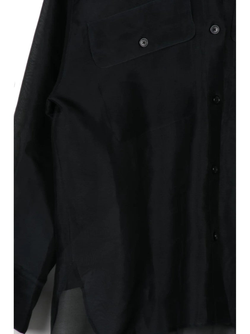 Khaite Black Oversized Silk Shirt