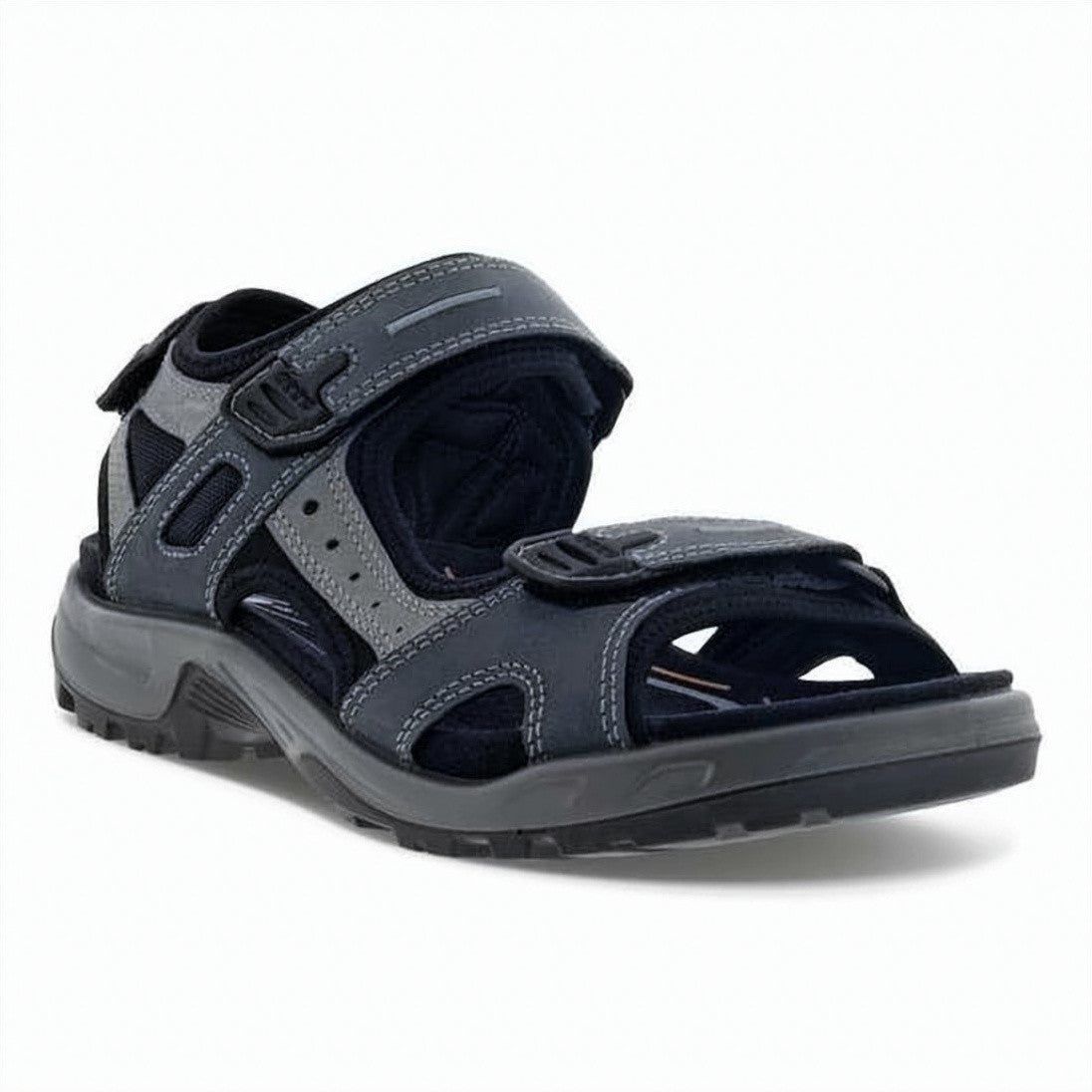 Ecco Rugged Grey Sandals With Adjustable Leather Straps