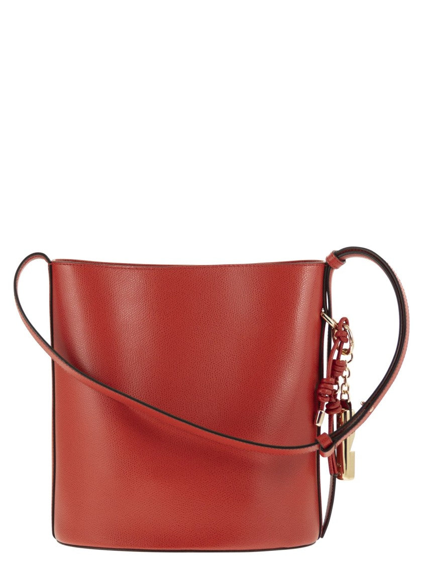 Furla Compact Structured Bucket Bag With Fine Leather Finish