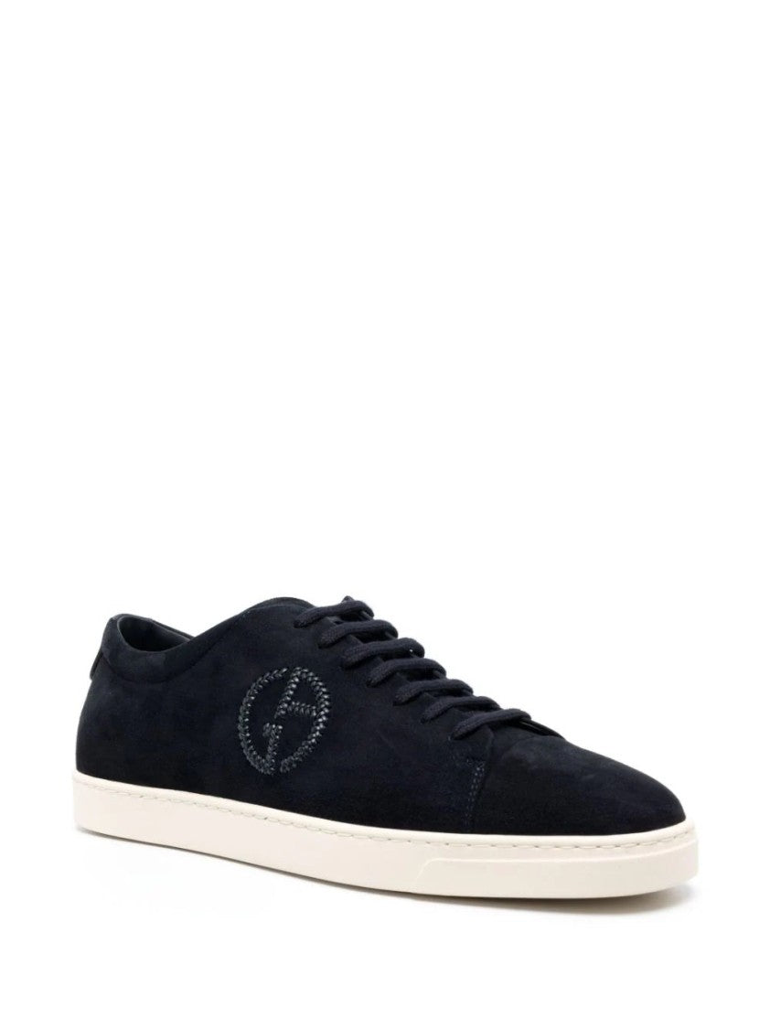 Giorgio Armani Refined Black Trainers With Soft Leather Upper