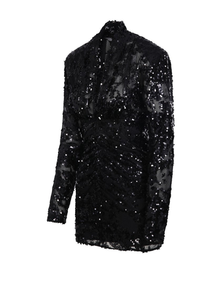 Victoria Beckham Long Sleeve Ruched Mini Dress