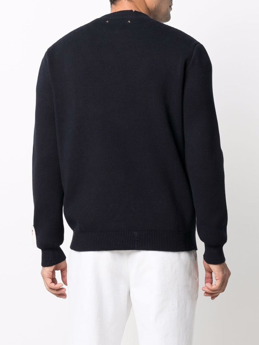 Golden Goose Ribbed Stretch-Cotton Sweater With Crew Neck Design