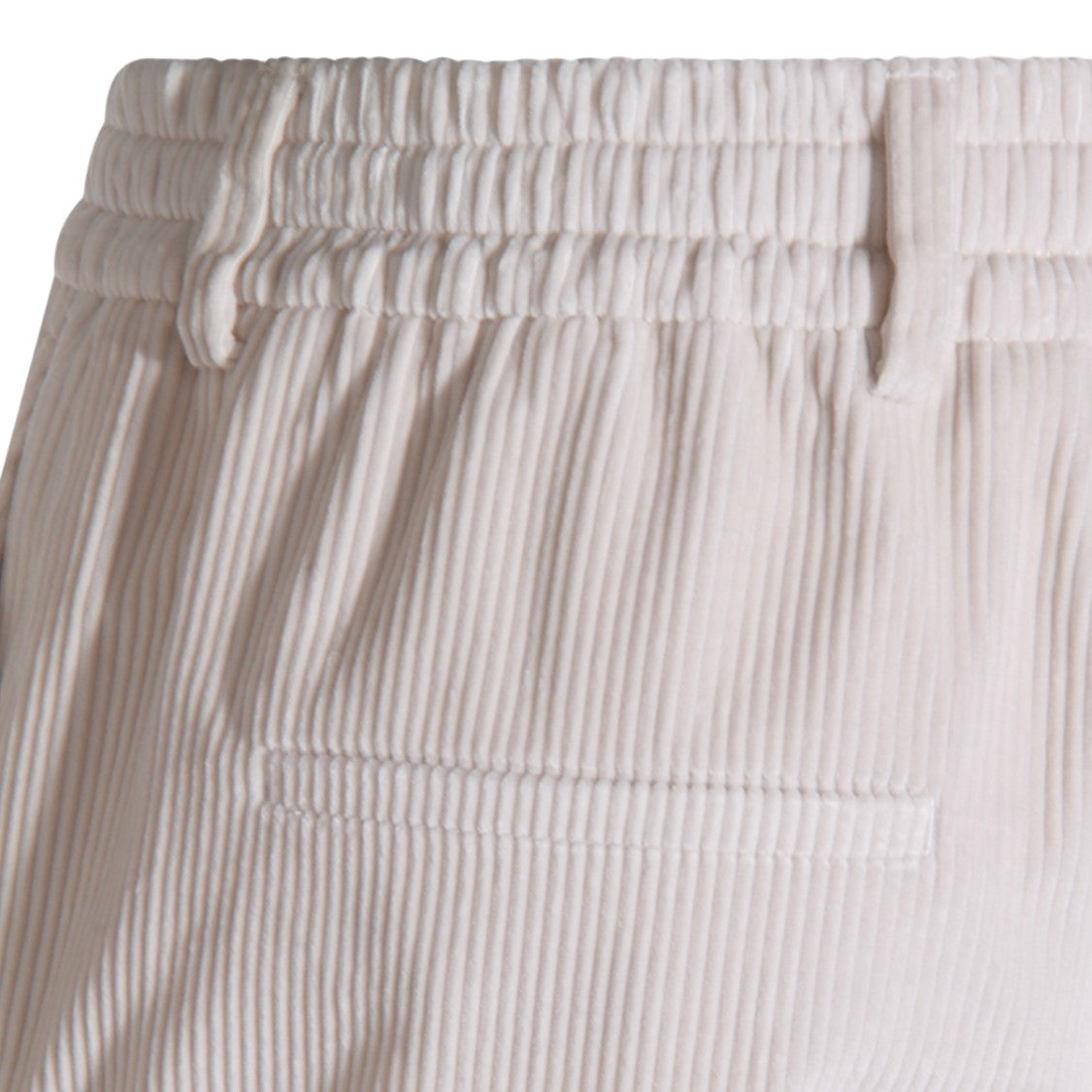 Eleventy Straight-Leg Ivory Trousers With Corduroy Texture