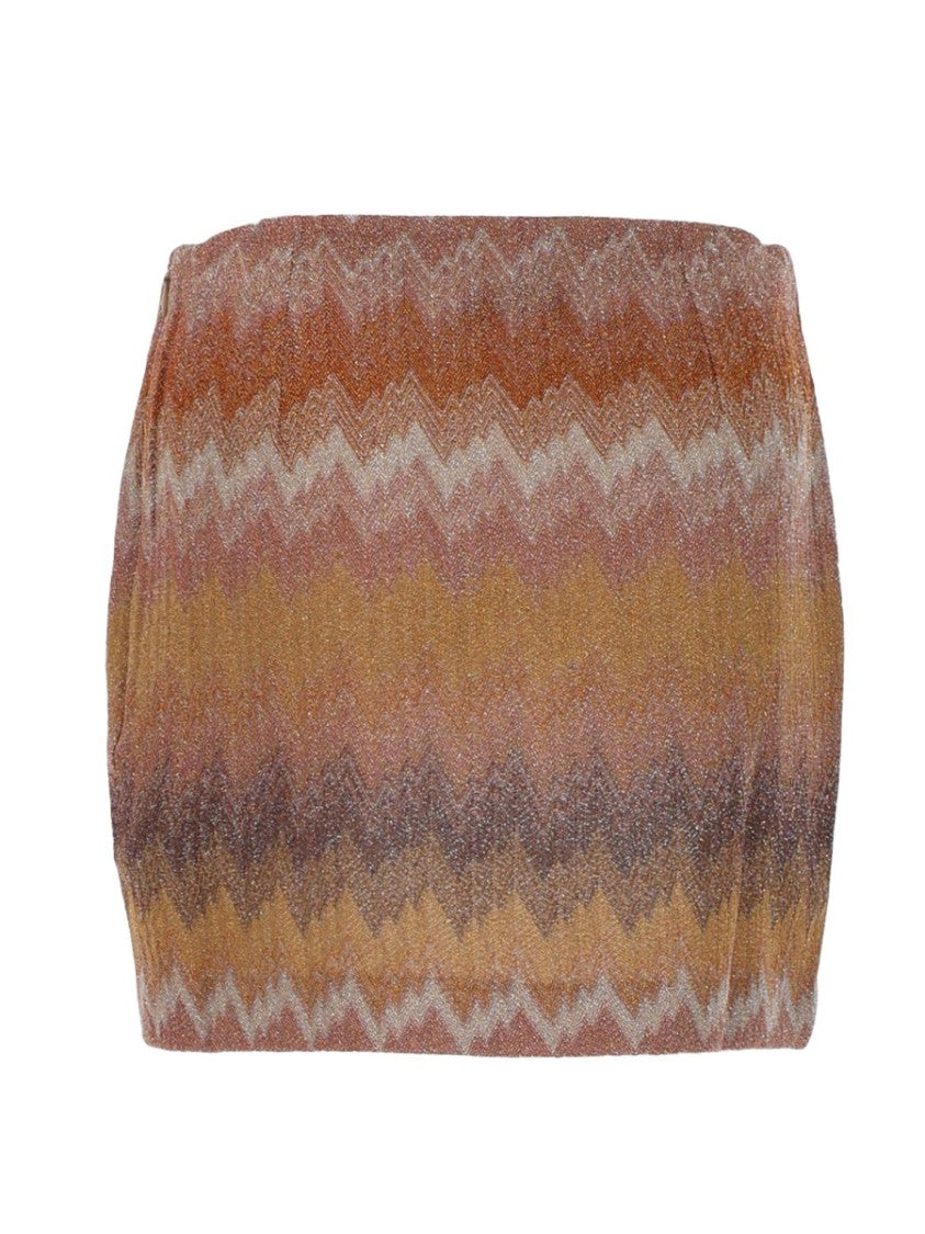 Missoni Zigzag Design Earthy Shimmer Mini Skirt