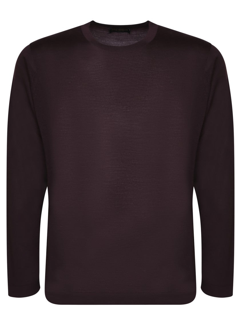 Dell'oglio Bordeaux Wool T-Shirts