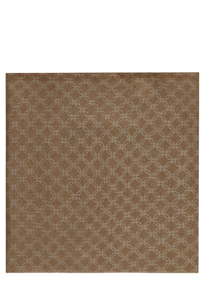 Altea Brown Wool-Blend Geometric Scarf