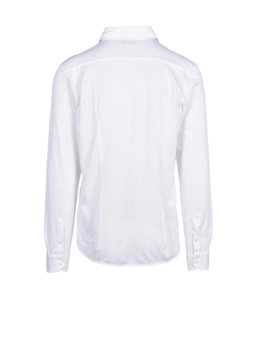 Ambrosio White Cotton Button-Down Shirt