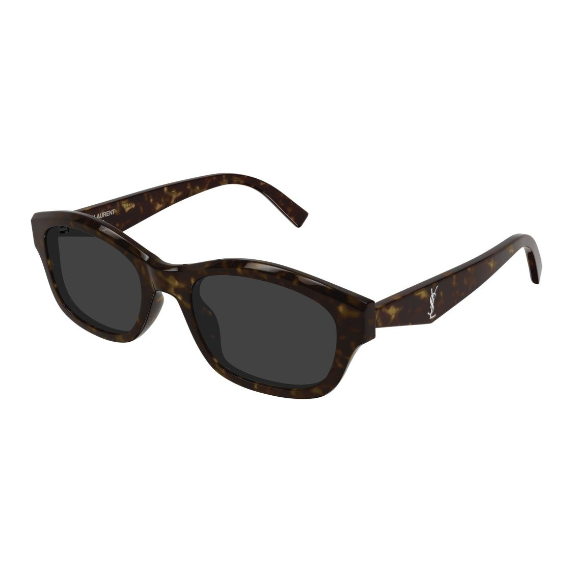 Saint Laurent Rectangular Tortoiseshell Sunglasses With Metallic Detail