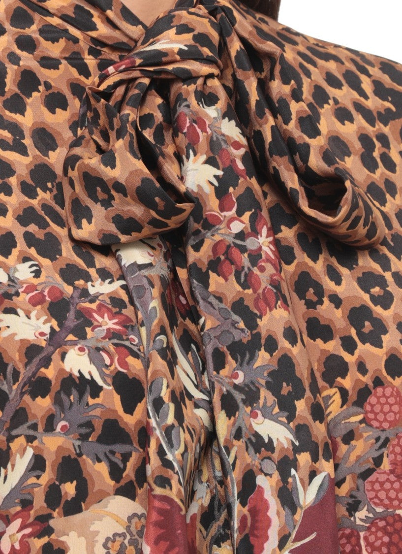 Etro Patterned High-Collar Silk Shirt