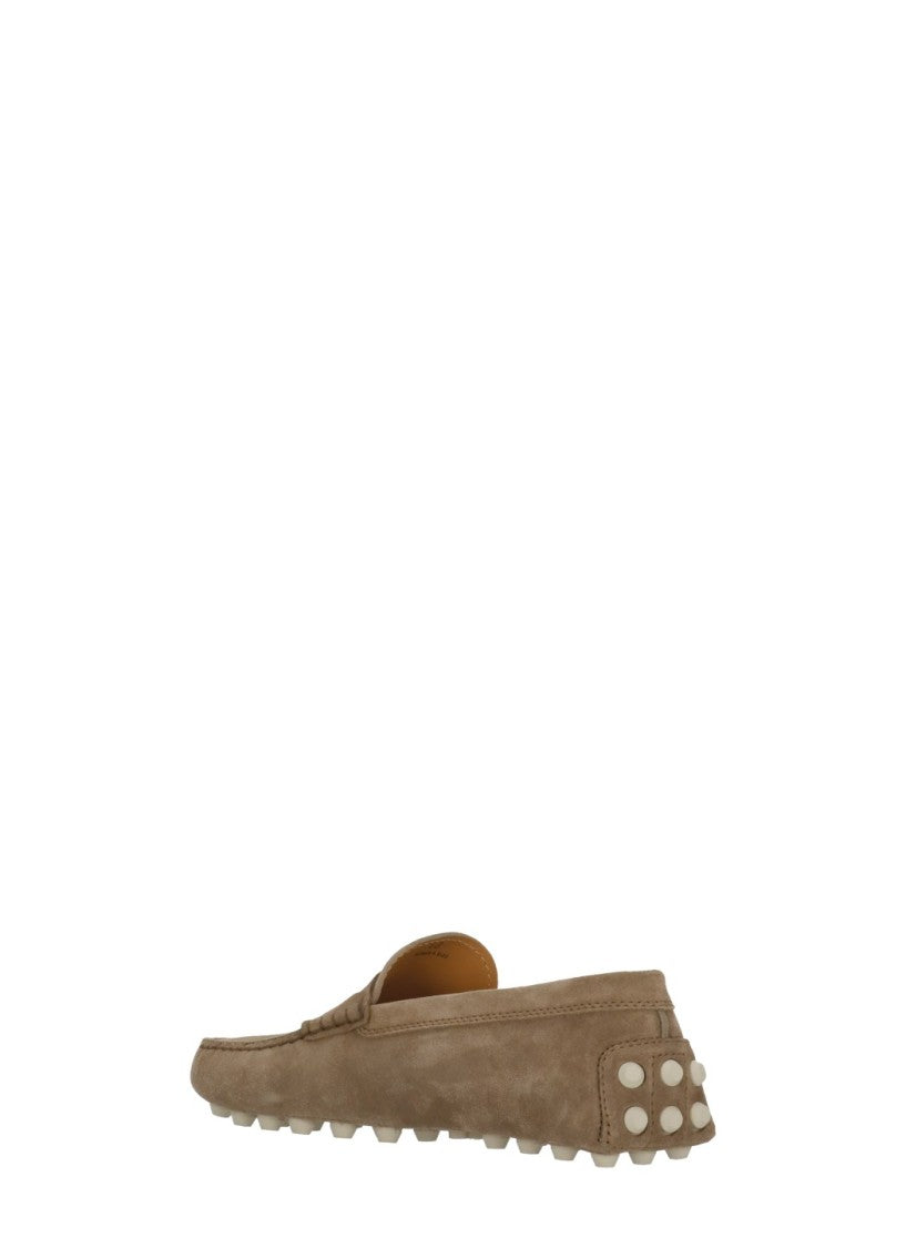 Tod's Brown Embossed Logo Loafers