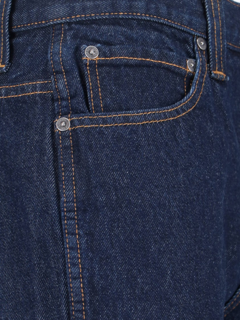 Khaite Dark Blue Farley Straight-Leg Denim Jeans