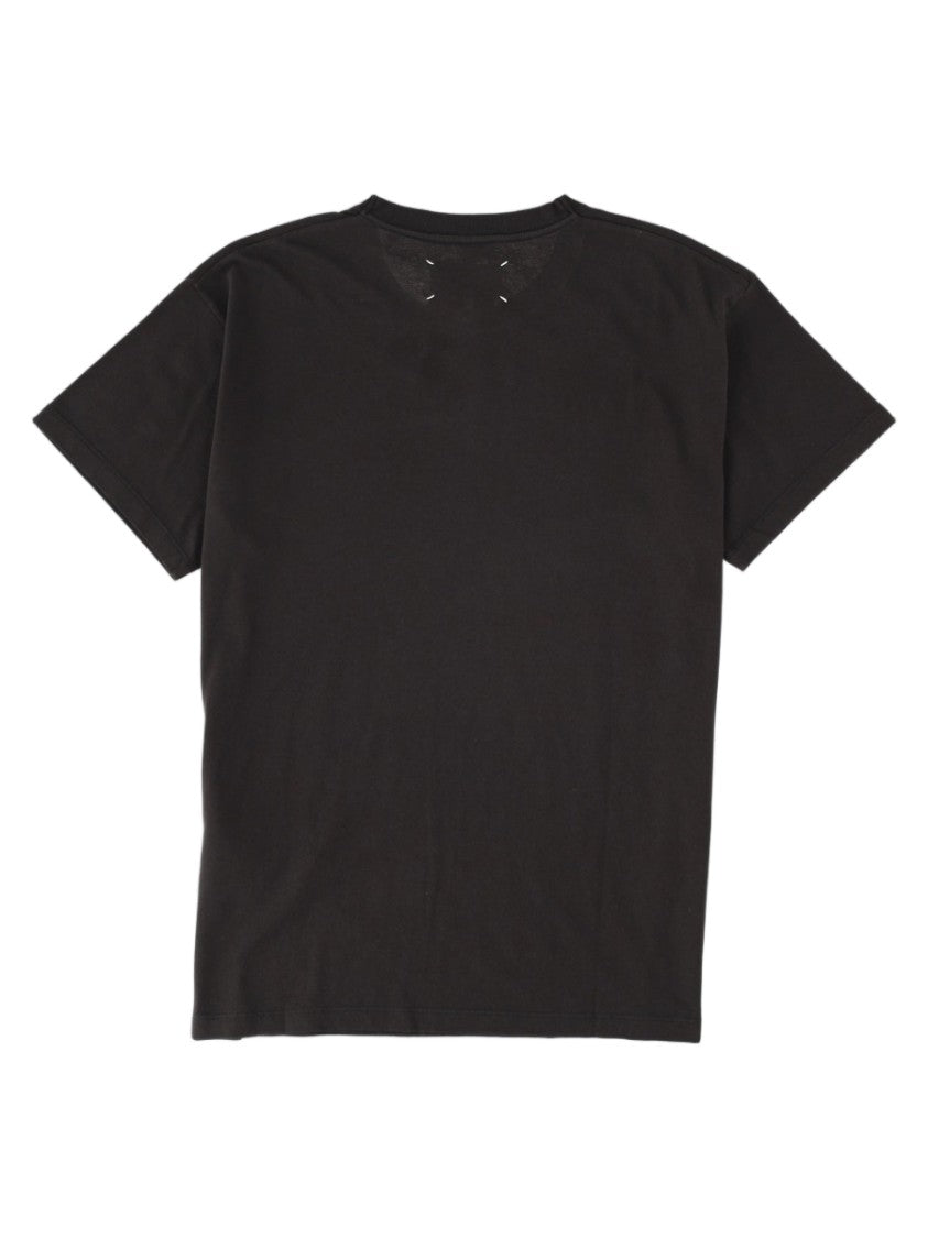 Maison Margiela Short-Sleeved Faded Graphic Black Cotton T-Shirt