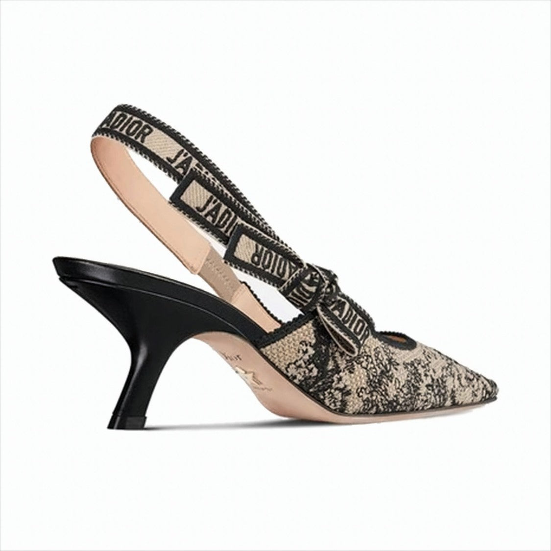 Christian Dior Pointed-Toe Slingback Pumps With Intricate Embroidery
