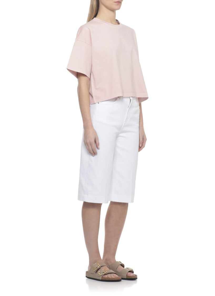 Dondup White Delfine Cotton Denim Shorts