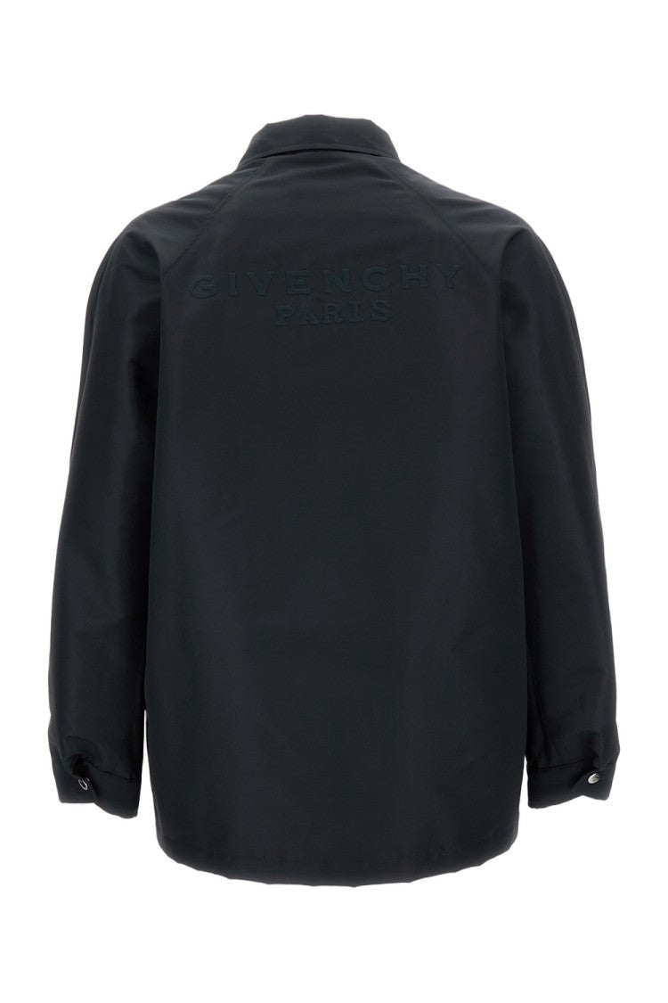 Givenchy Pointed Collar Black Button-Up Coach Jacket