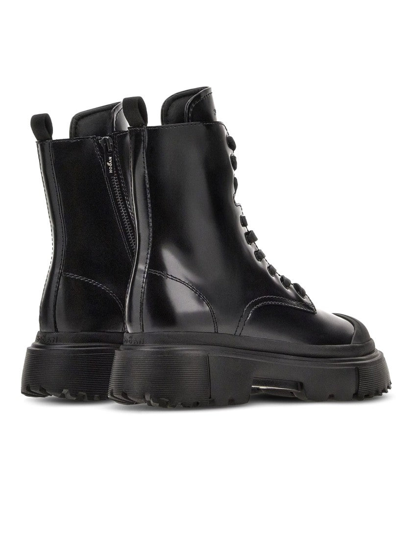 Hogan Ankle Boots With Abrasive Leather Upper