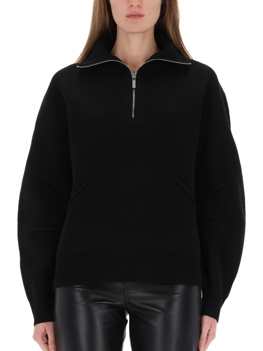 Helmut Lang Apex High Collar Zip-Up Sweater