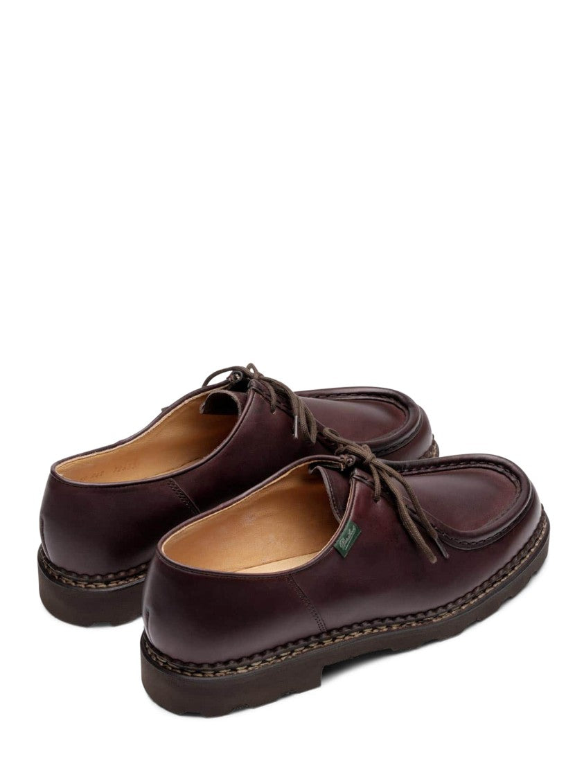Paraboot Burgundy Michael Calf Leather Moccasin Toe Loafers