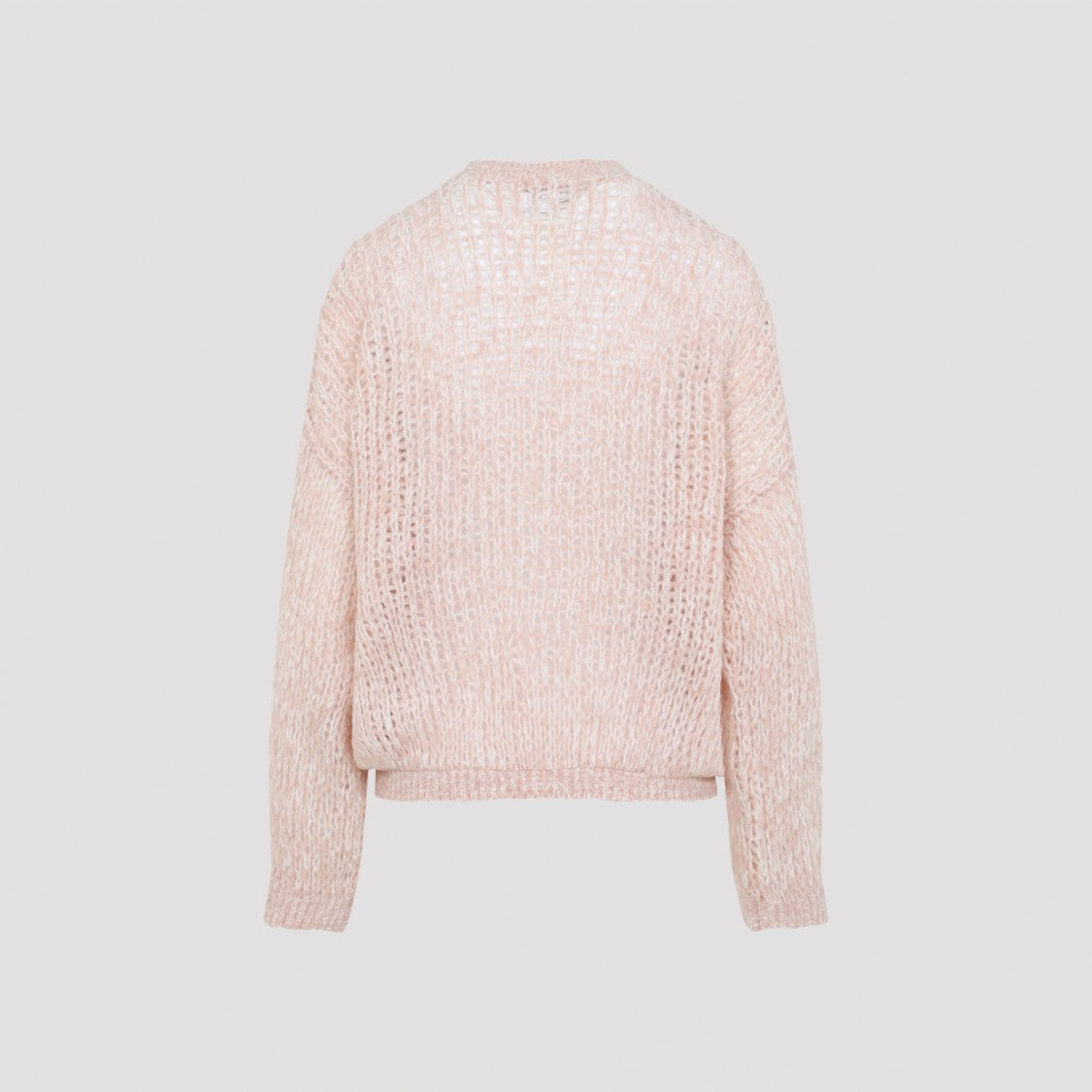 Giambattista Valli Delicate Pink Virgin Wool Pullover With White Lace Details