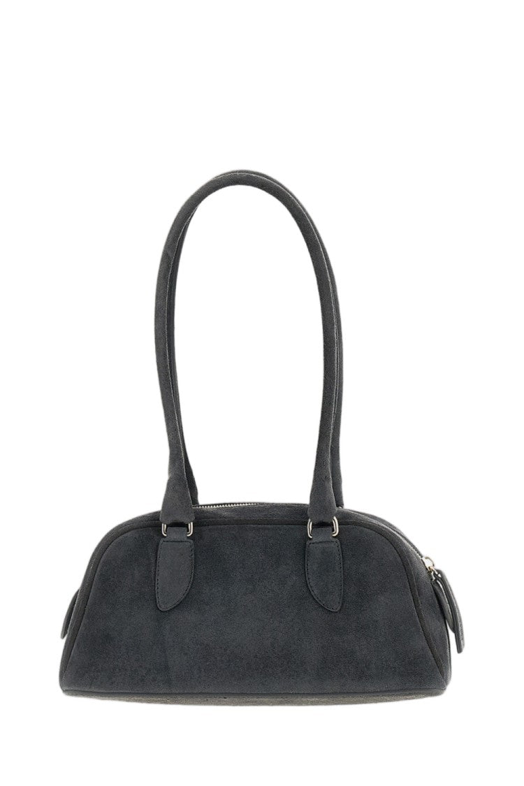 A.P.C. Structured Grey Suede Leather Shoulder Bag