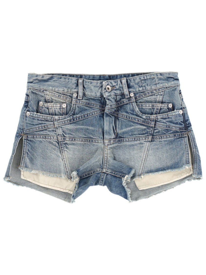 Drkshdw By Rick Owens Wool Distressed Frayed Cotton Shorts