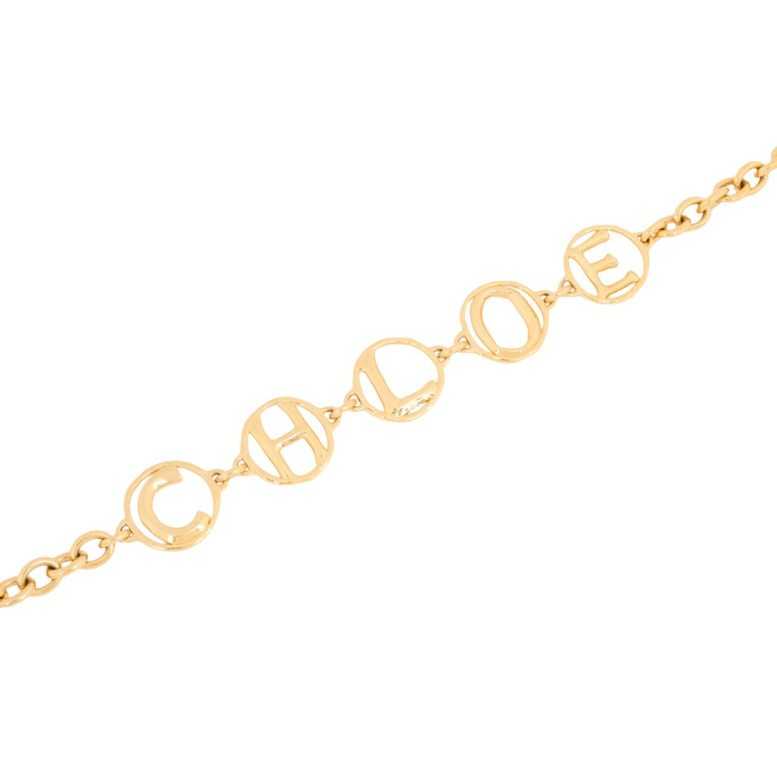 Chloé Jeweled Vintage Gold Script Belt