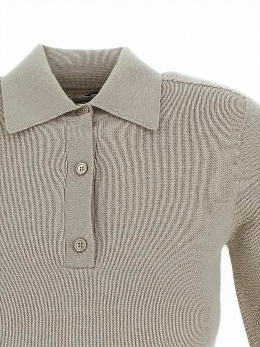 Max Mara Short-Sleeved Knit Polo Shirt With Classic Collar