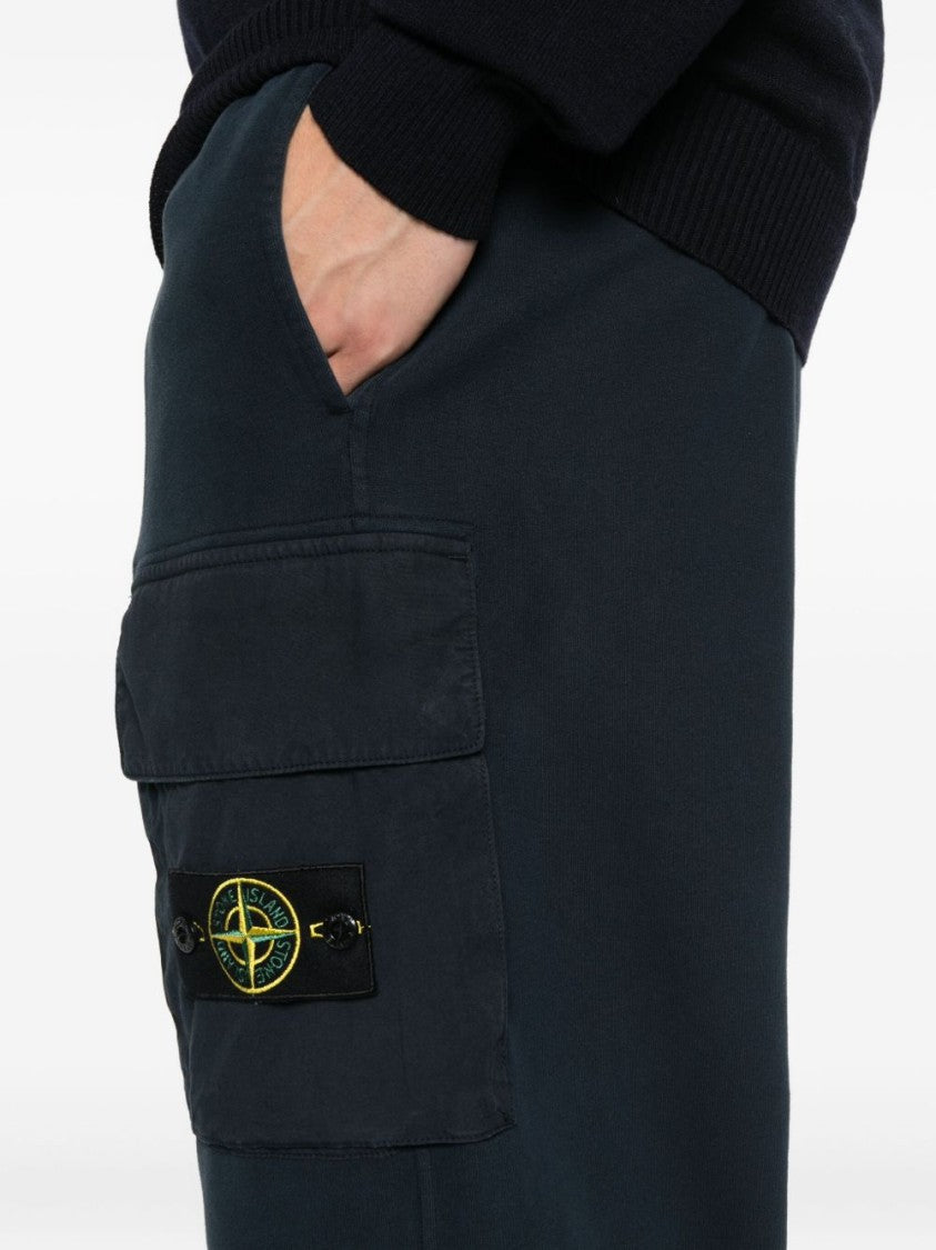 Stone Island Relaxed Fit Blue Cargo Trousers