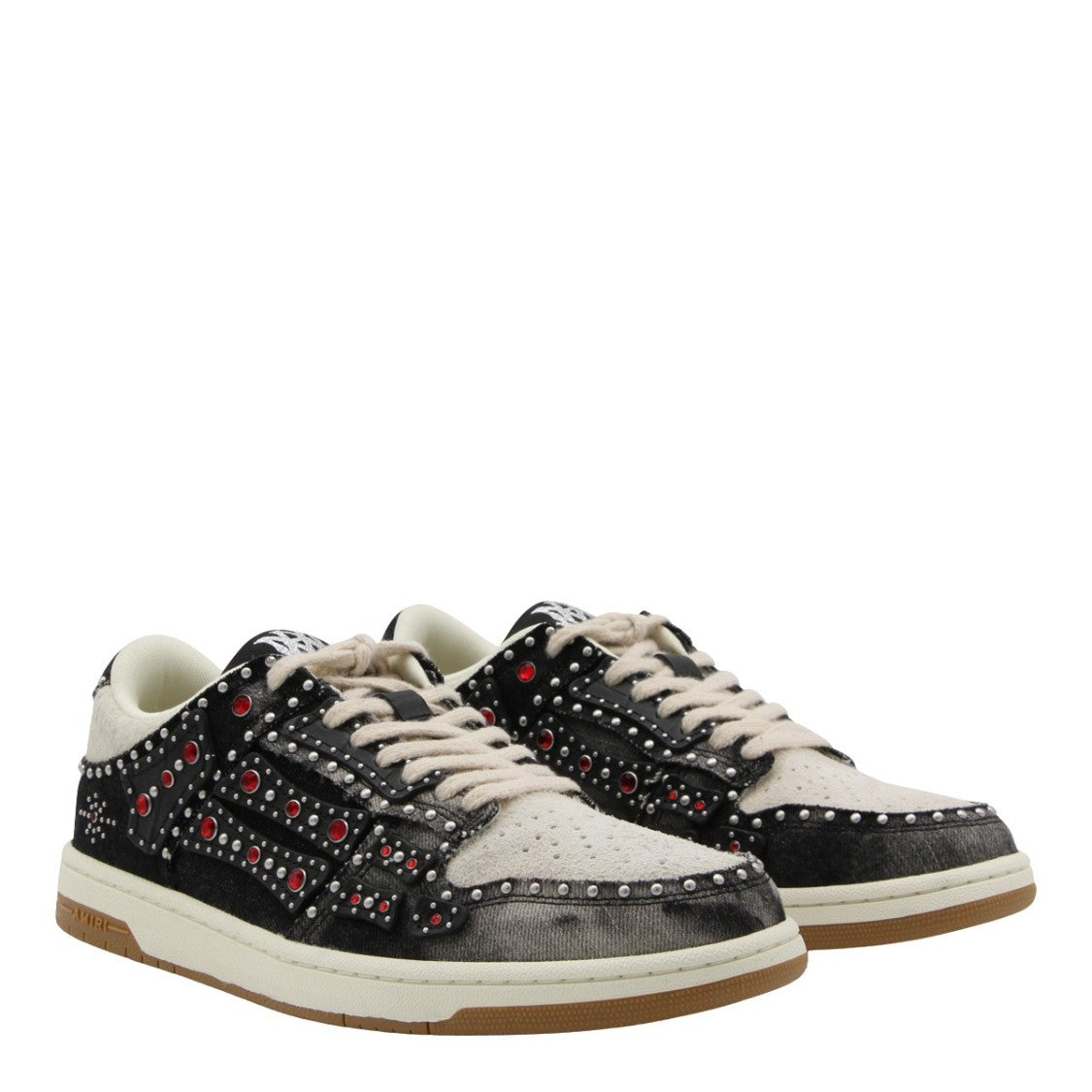 Amiri Low-Top Distressed Sneakers With Silver Studs
