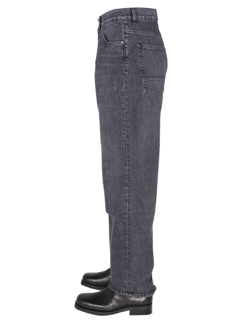 Our Legacy Relaxed Fit Black Denim Pants With Five-Pocket Design