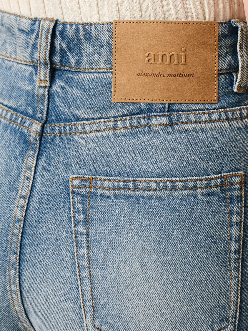Ami Paris Blue High-Waist Flare Denim Jeans