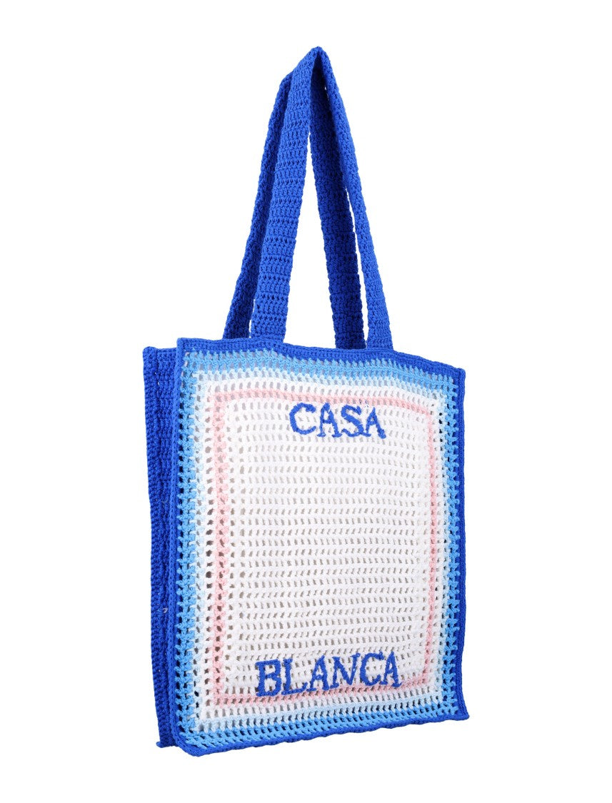 Casablanca Blue Gradient Crochet Tote Bag