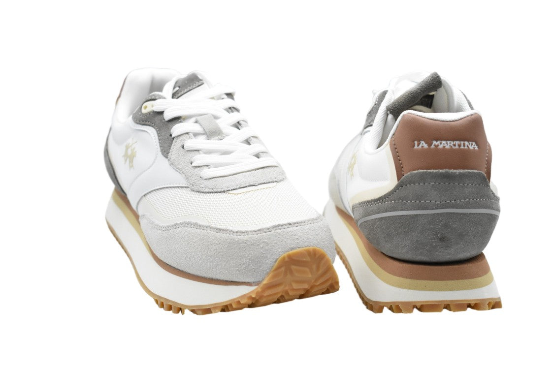 La Martina White Off-White Laced Comfortable Low Shoes
