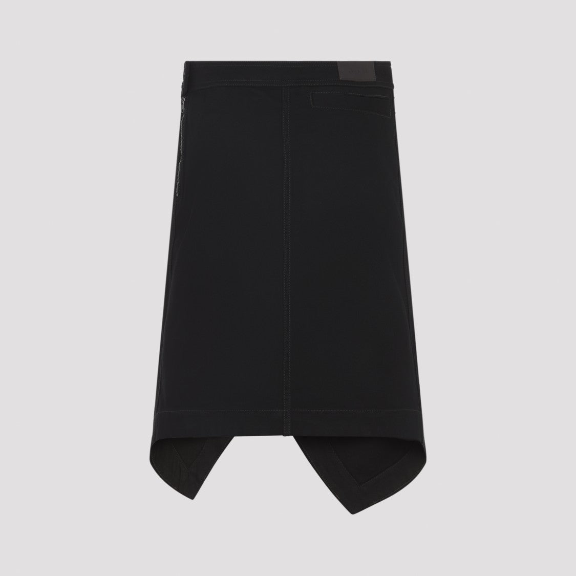 Lemaire Black Cotton Midi Skirt With Structured Detailing