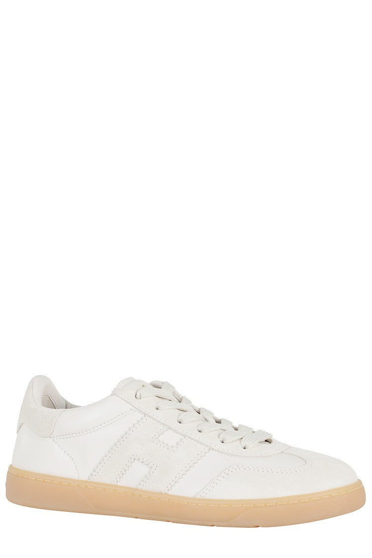 Hogan Cream Cool Laced Side-Logo Leather Sneakers