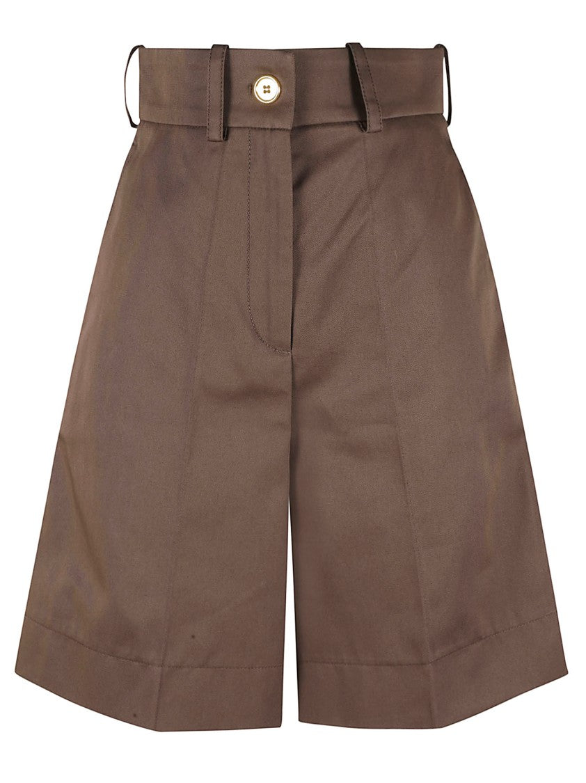 Patou Tailored Brown Shorts With High Waist
