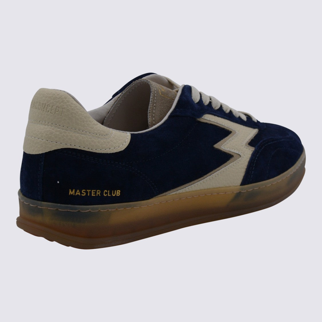 Moaconcept Navy Sneakers From Moaconcept Featuring Round Toe, Laces Fastening, Lateral Logo And Flat Rubber Sole.