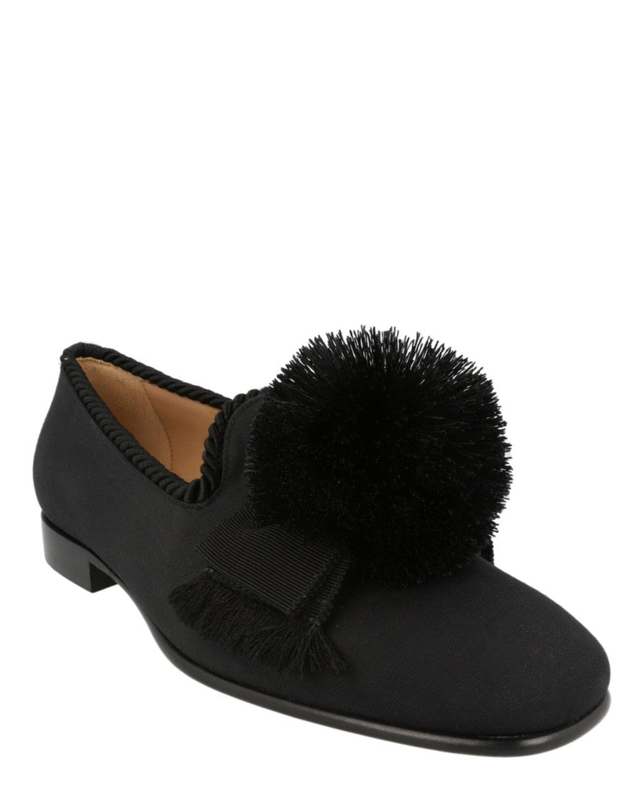 Valentino Bowow Grosgrain And Pompom Loafers