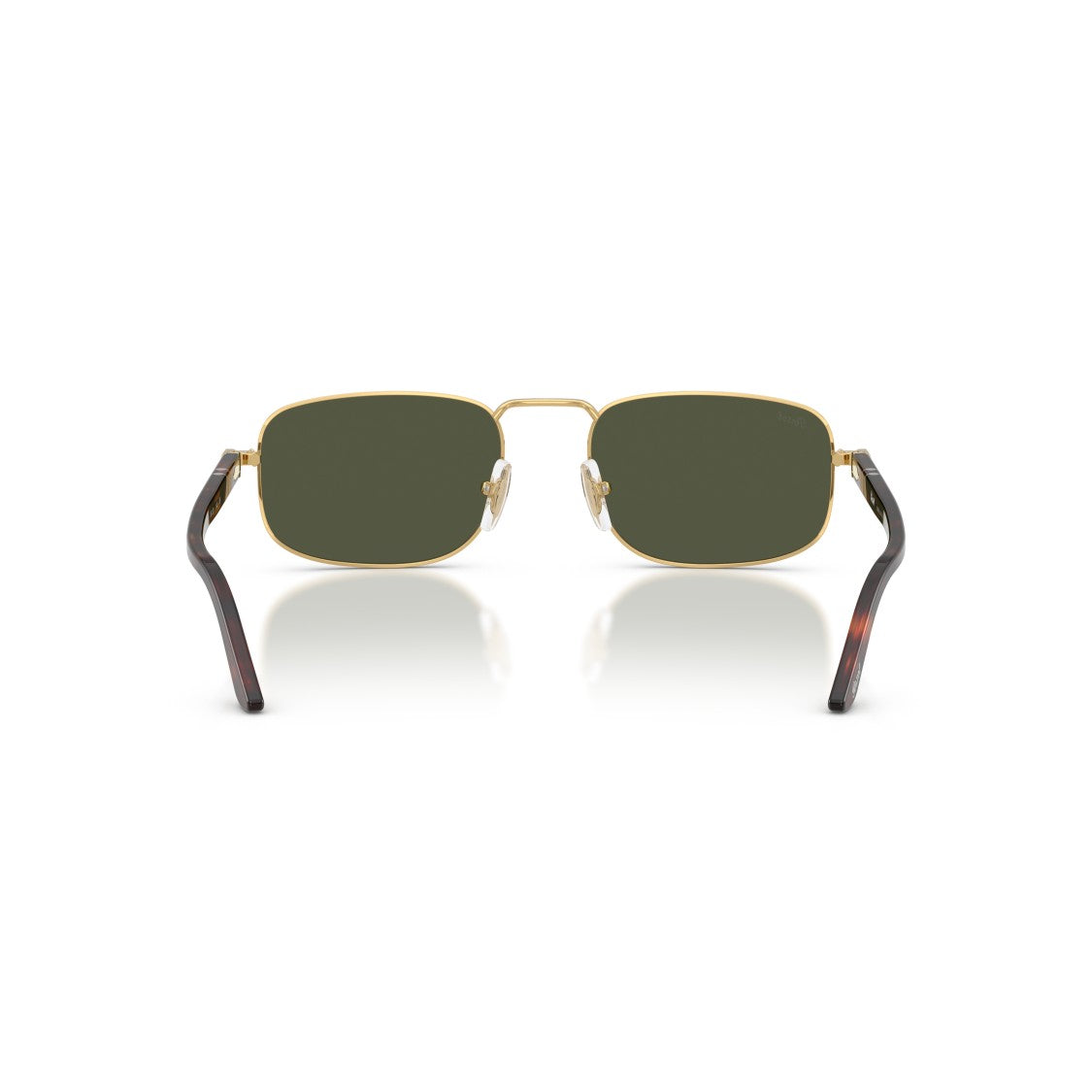 Persol 0Po1027s Rectangular Metal Sunglasses With Tortoiseshell Temples