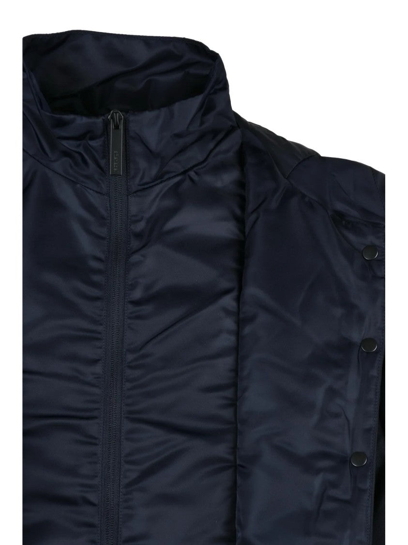 After Label Padded Short Jacket With High Collar And Hood