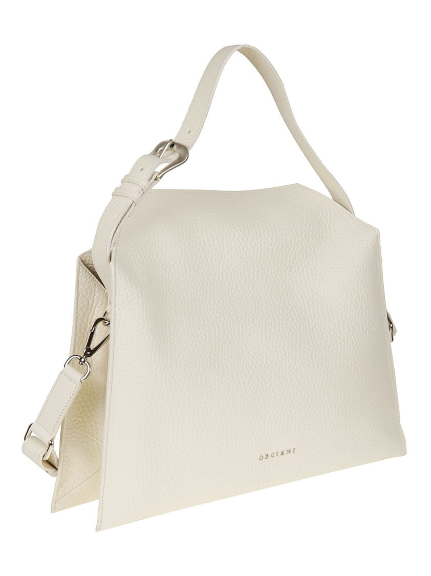 Orciani Trinity Medium Textured Leather Shoulder Bag