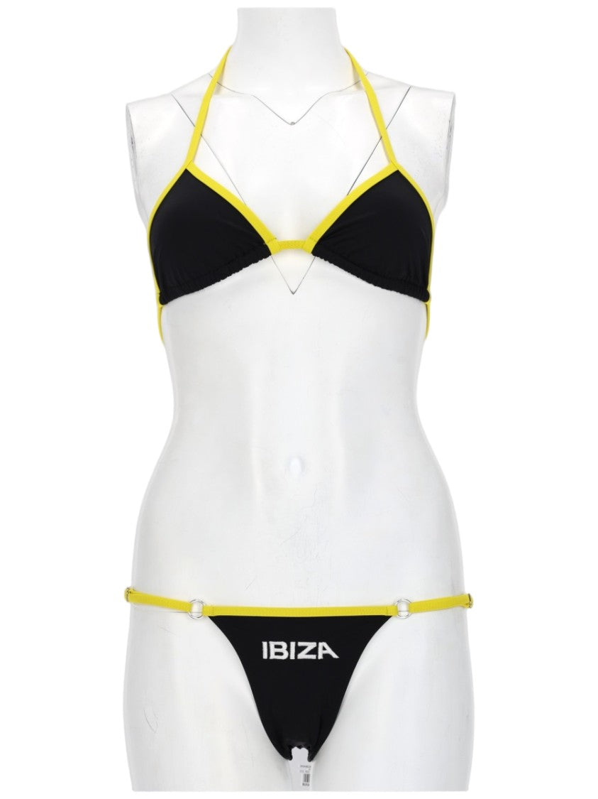 The Attico Triangle Yellow Straps Bikini Set