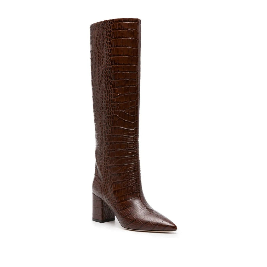 Paris Texas Brown Anja Calf Leather Crocodile Boots