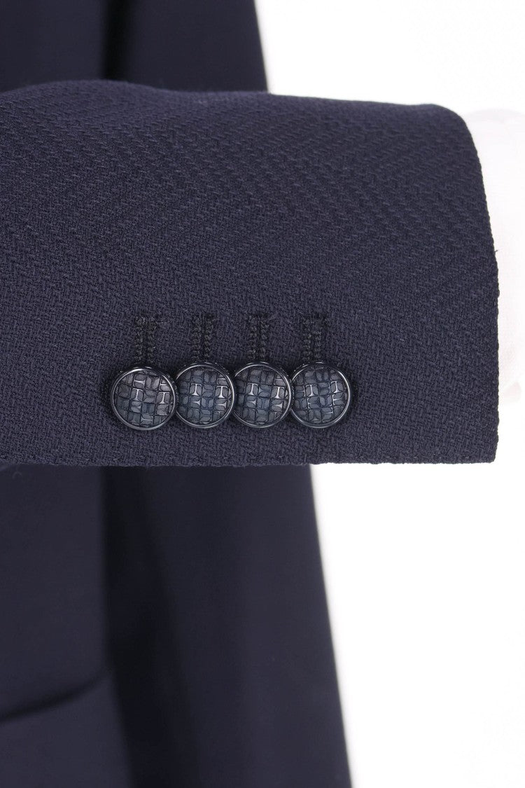 Tagliatore Montecarlo Herringbone Virgin Wool Double-Breasted Blazer
